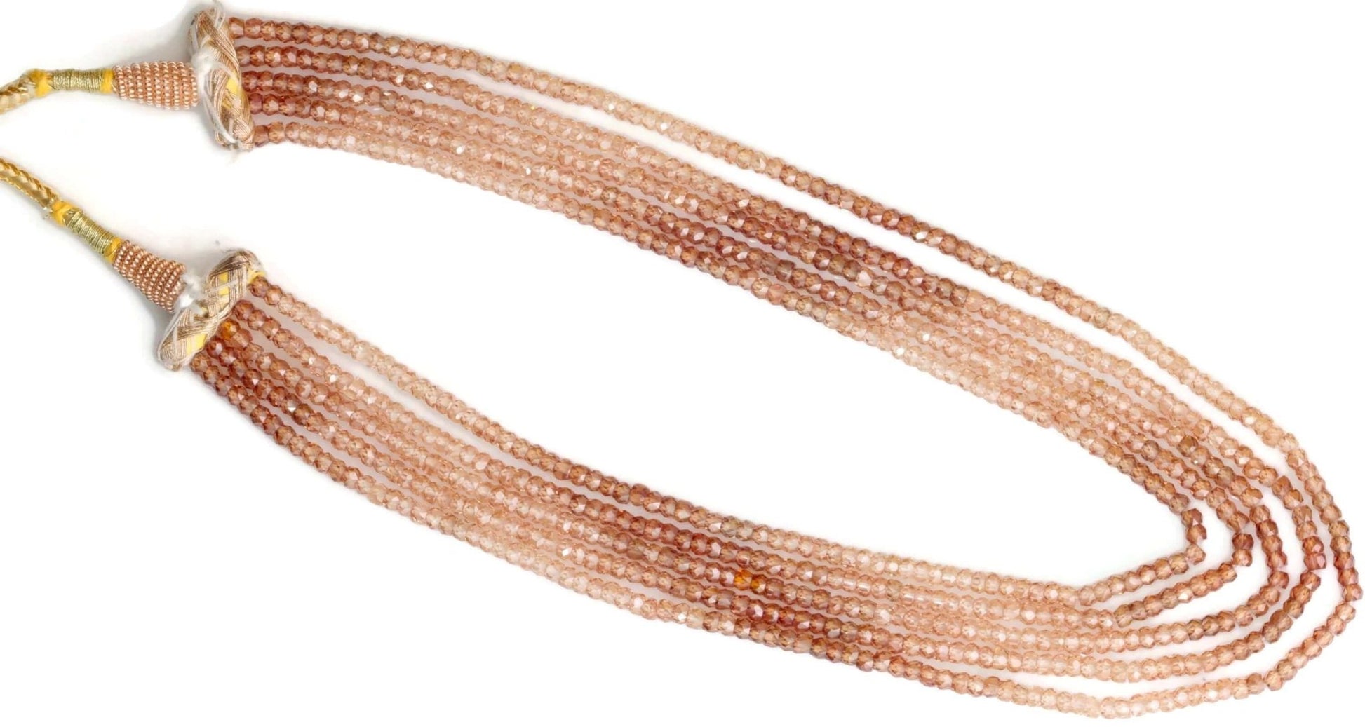 Orange Champagne Cubic Zircon Necklace - Taj Mahal Gems