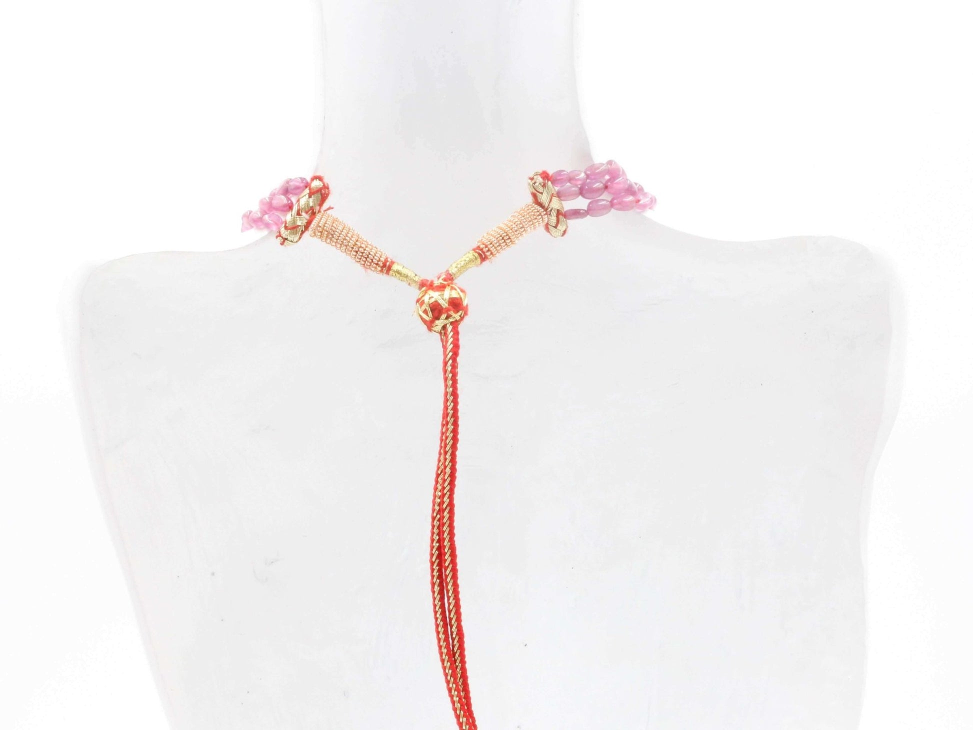 Pink Sapphire Beaded Necklace - Taj Mahal Gems
