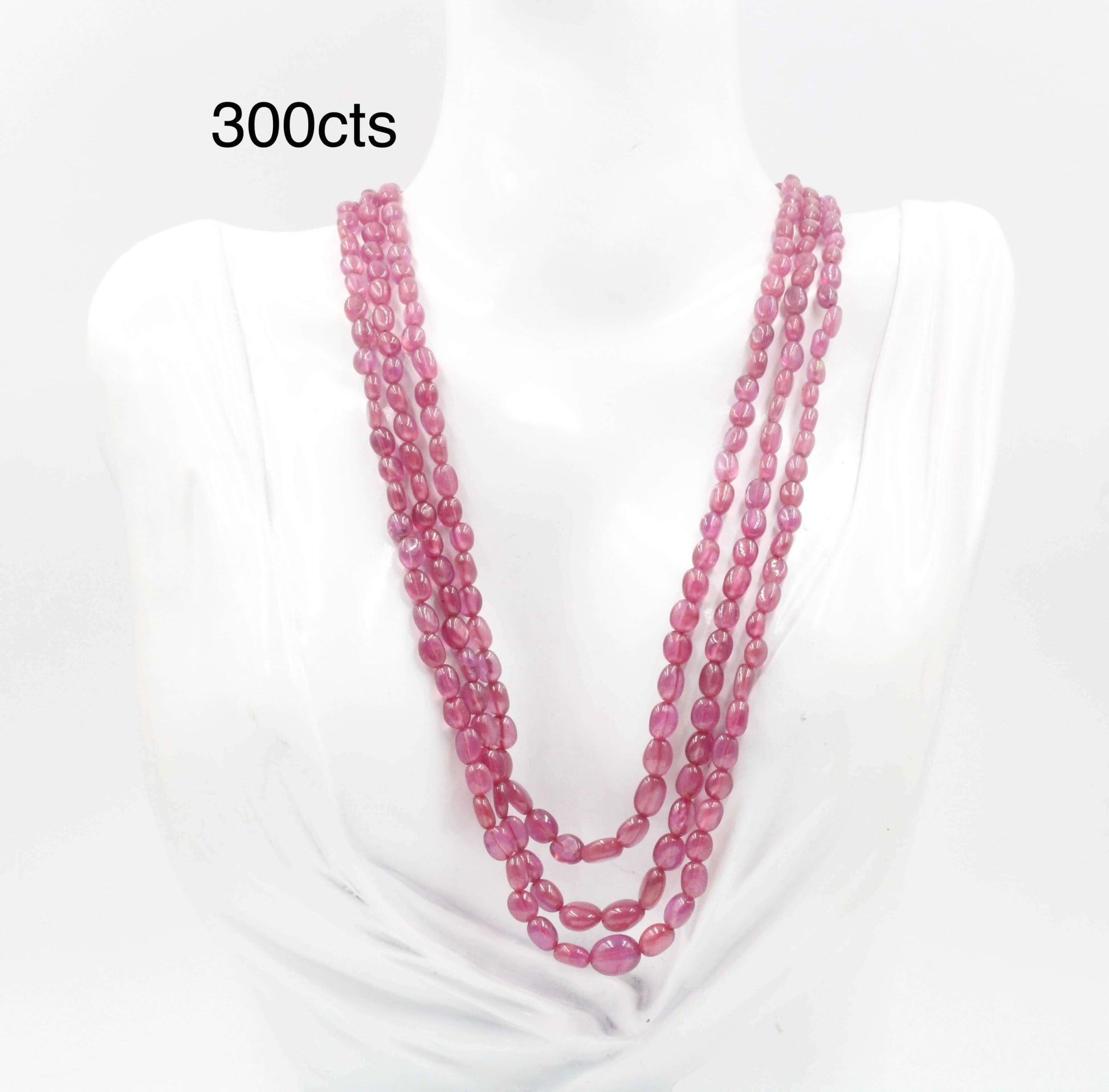 Pink Sapphire Beaded Necklace - Taj Mahal Gems
