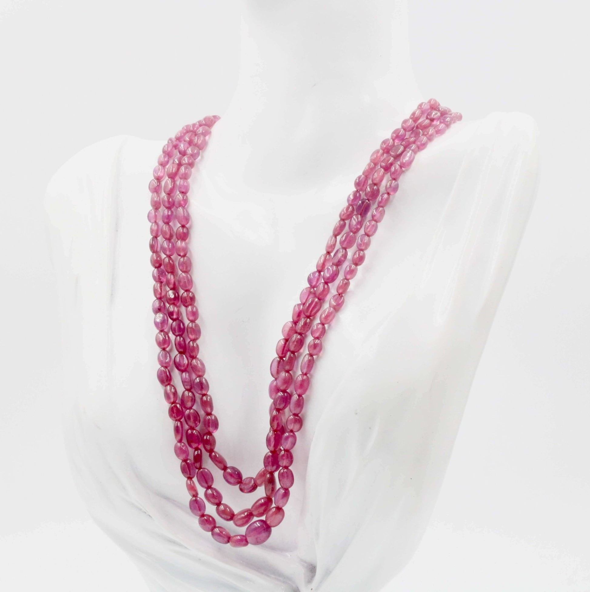 Pink Sapphire Beaded Necklace - Taj Mahal Gems