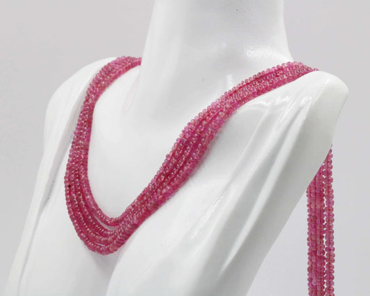 Pink Sapphire Beads Strand - Taj Mahal Gems