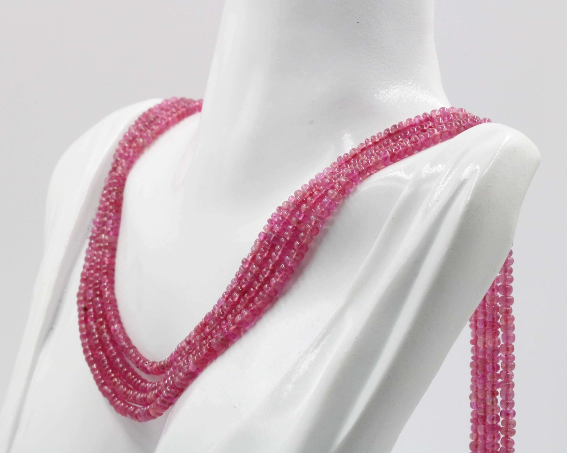 Pink Sapphire Beads Strand - Taj Mahal Gems