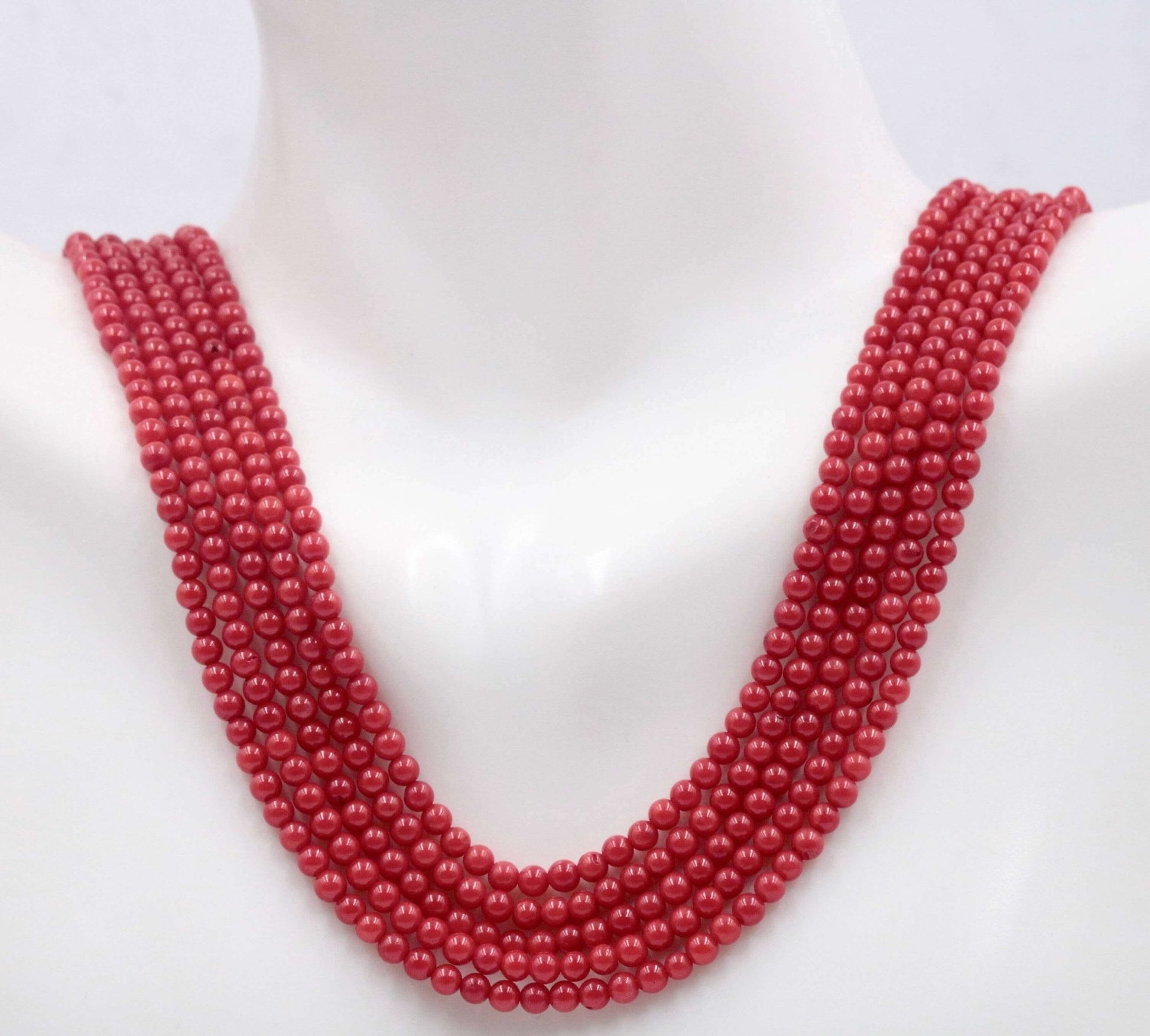 Red Coral Beads Strand - Taj Mahal Gems