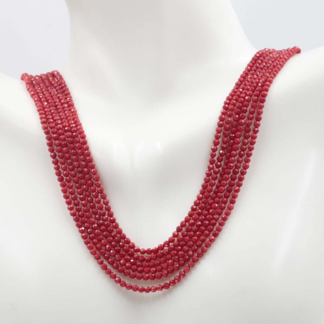 Red Coral Beads Strands - Taj Mahal Gems