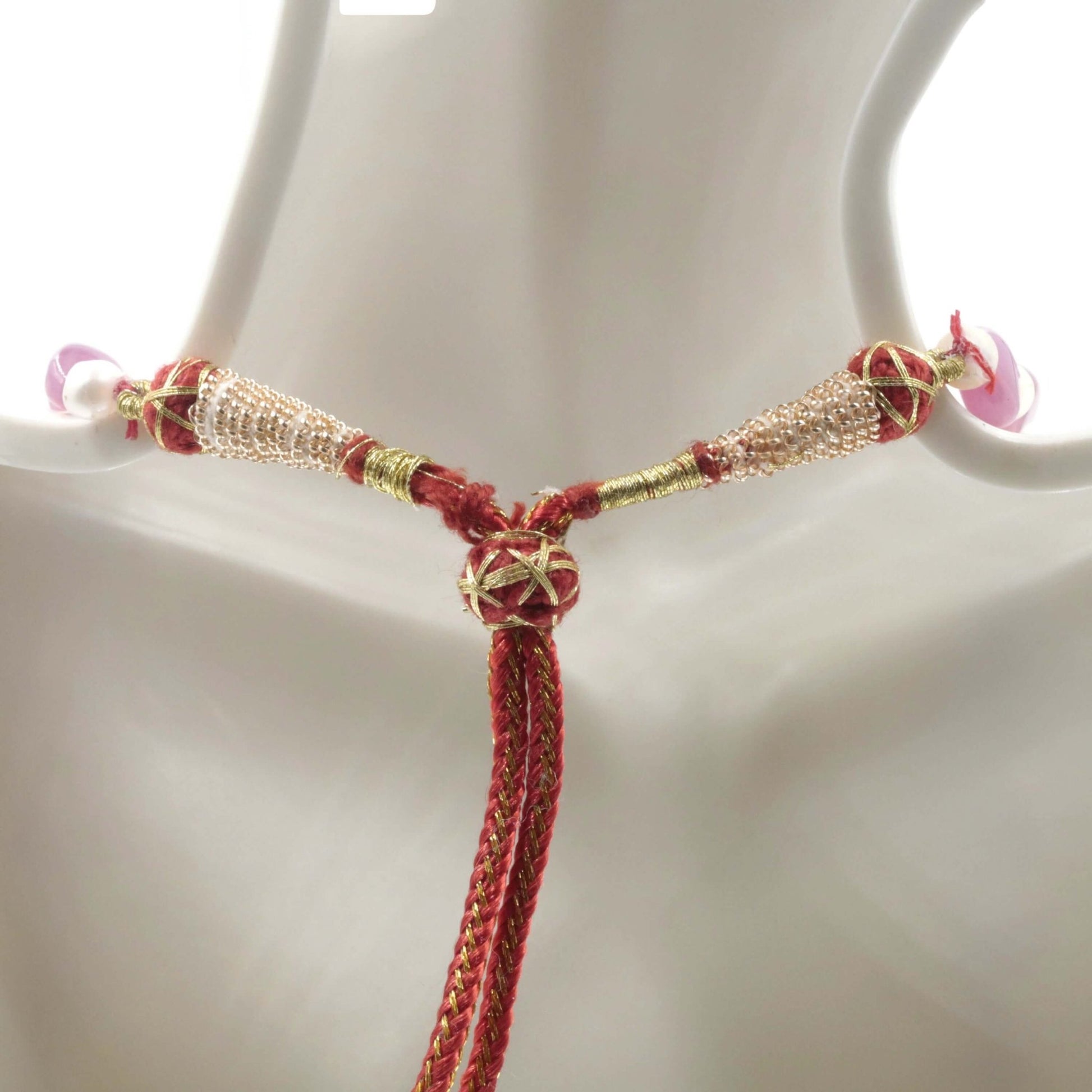 Red Ruby Cultured Pearl Necklace - Taj Mahal Gems