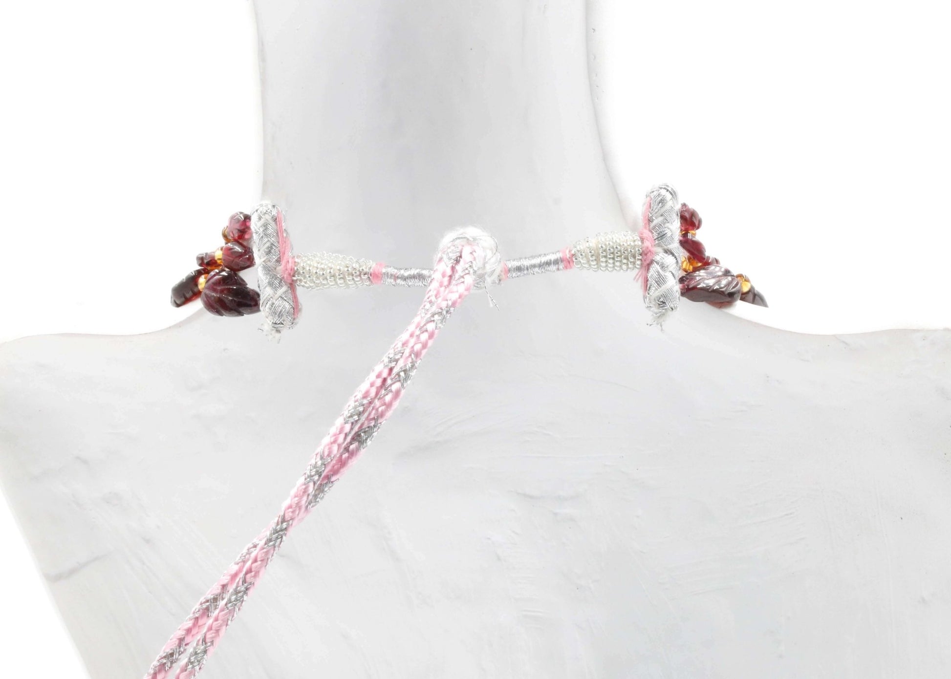 Rhodolite Garnet Leaves Necklace - Taj Mahal Gems