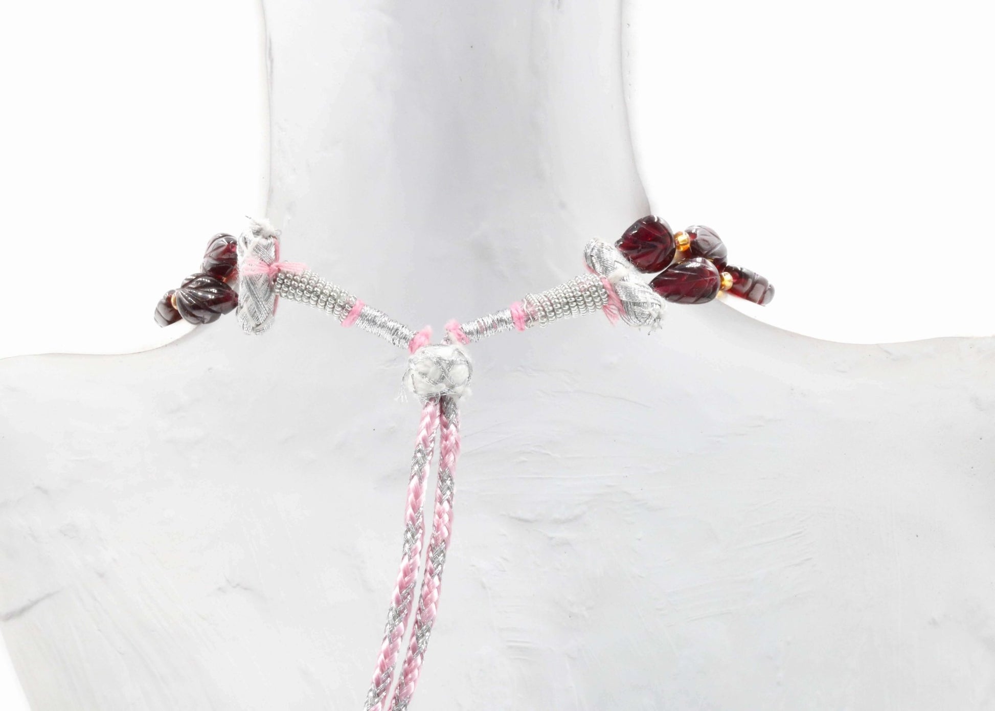 Rhodolite Garnet Leaves Necklace - Taj Mahal Gems