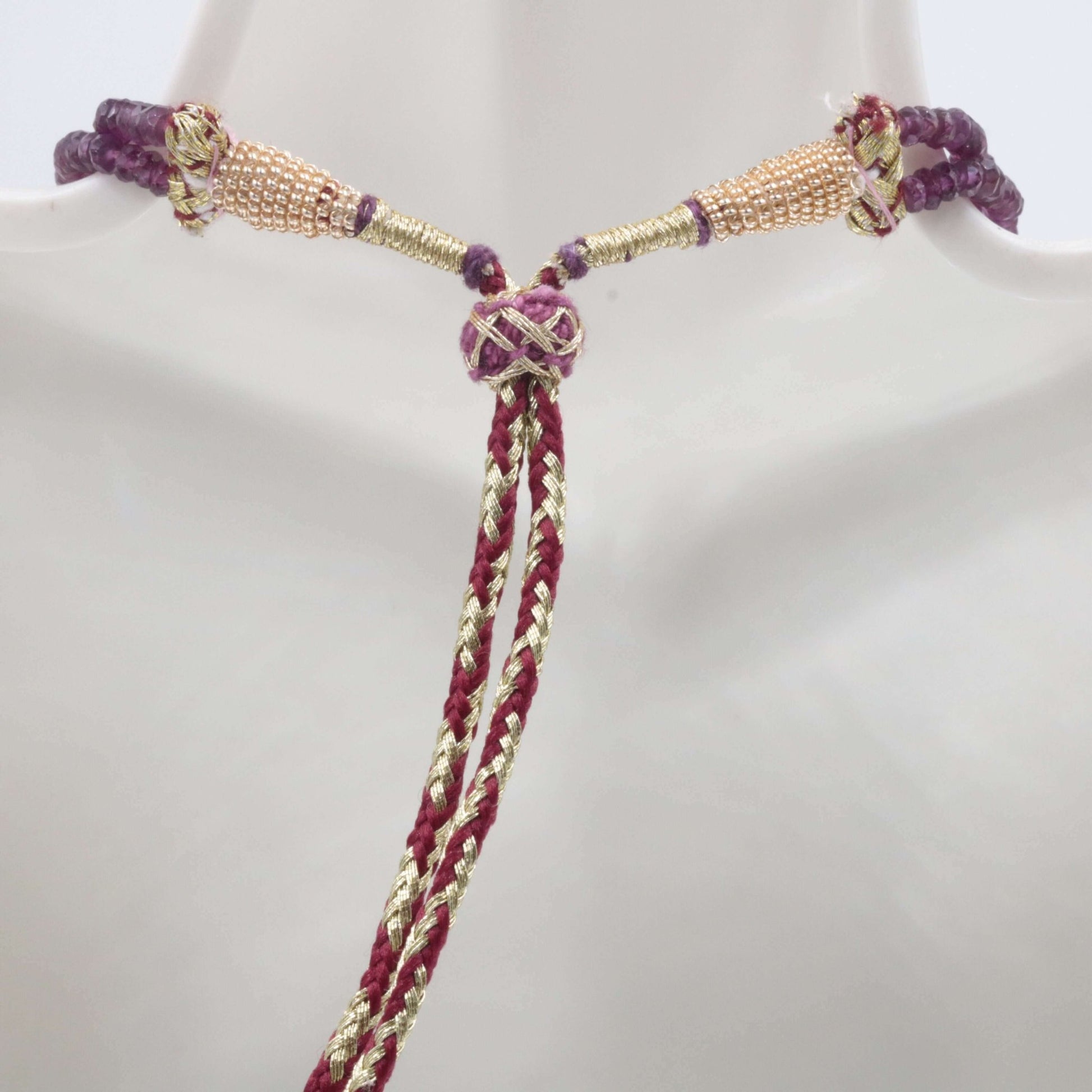 Rhodolite Garnet Multi - Strand Bead Necklace - Taj Mahal Gems