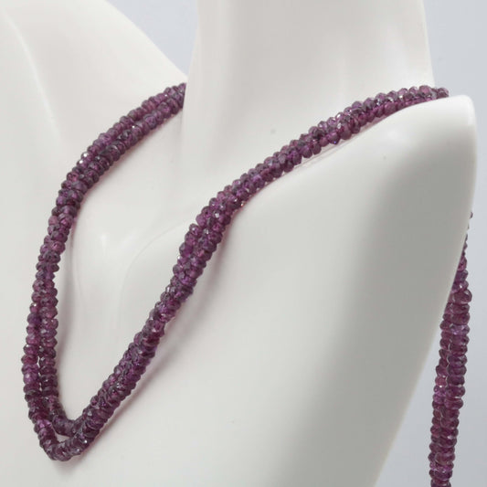 Rhodolite Garnet Multi - Strand Bead Necklace - Taj Mahal Gems