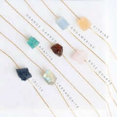 Single Color Raw Crystal Necklace - Taj Mahal Gems