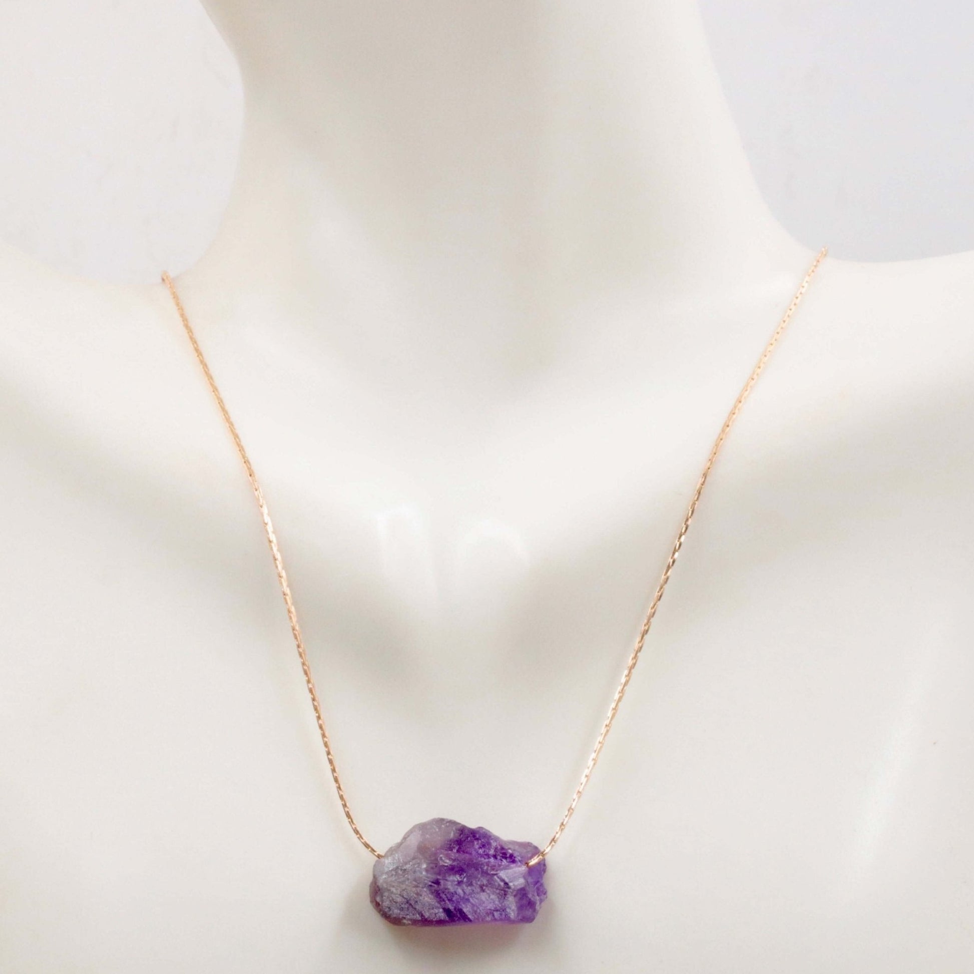 Single Color Raw Crystal Necklace - Taj Mahal Gems