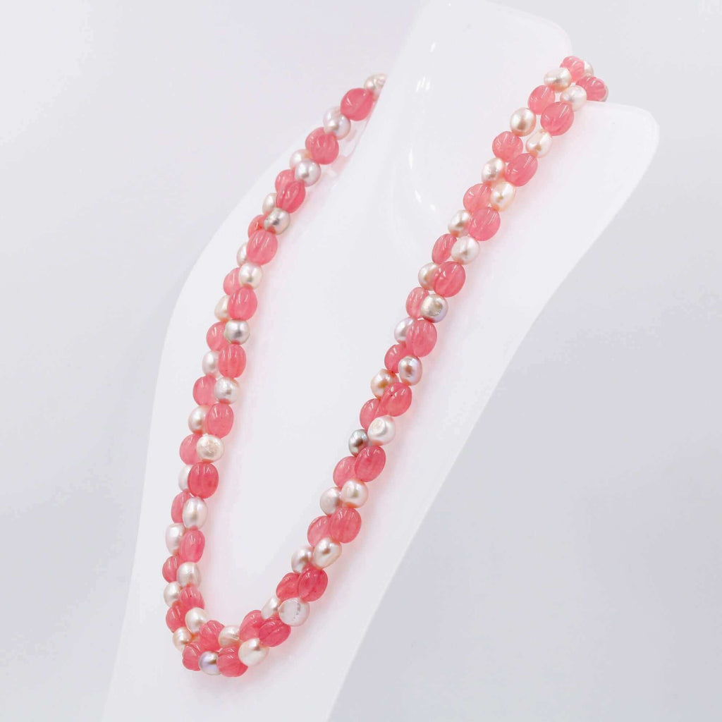 Rose Quartz & Pearl Jewelry - Indian Necklace Design Collection