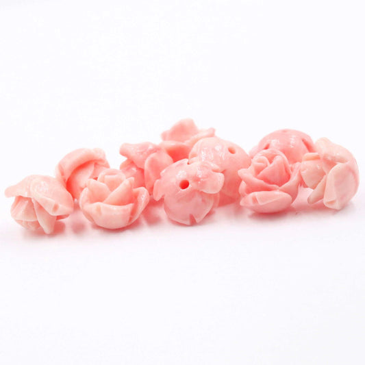 Pink Composite Coral Flower Gemstone for Custom Jewelry Mounts and Designs