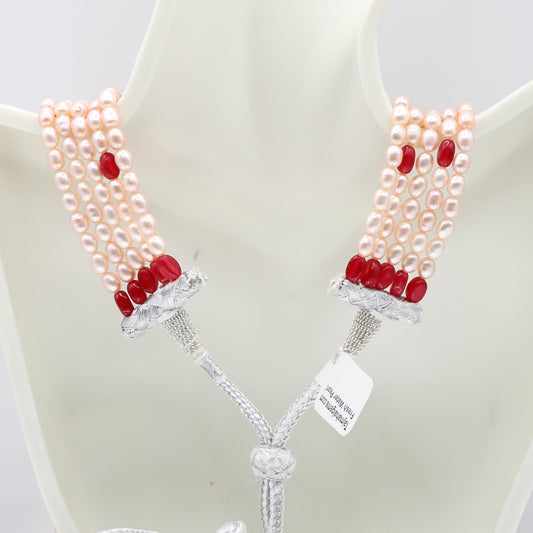 Fresh Water Pearl with Ruby Necklace