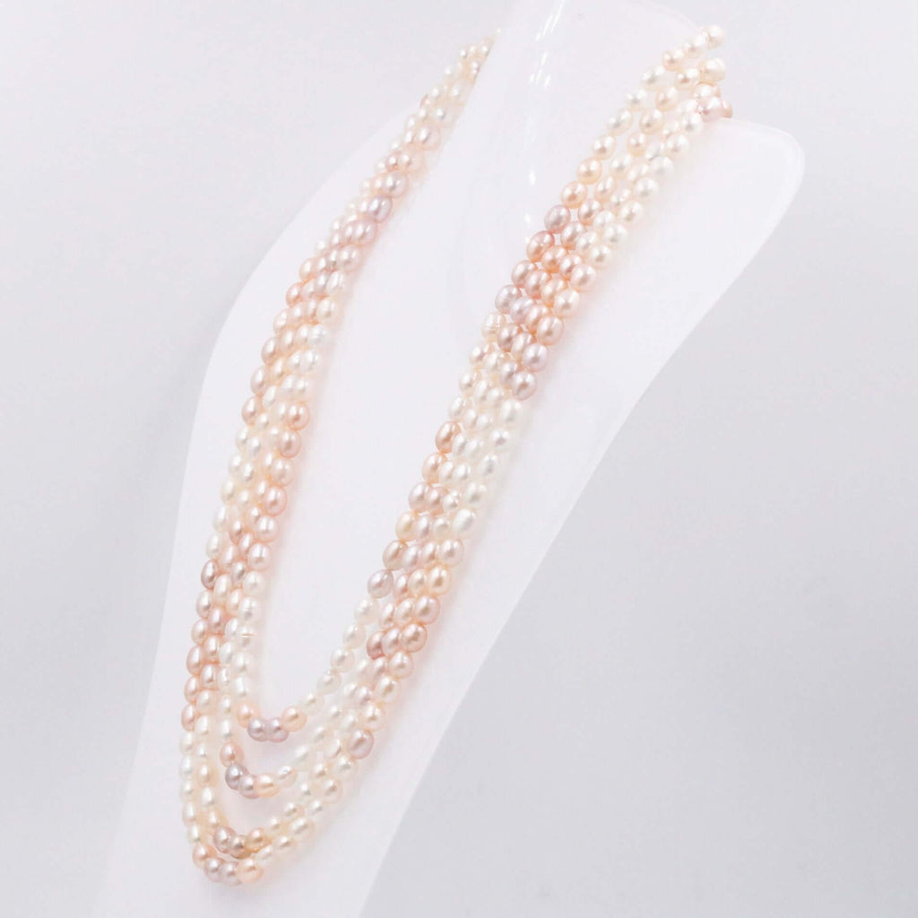 Handmade Layered Necklace with Shaded Cultured Pearls