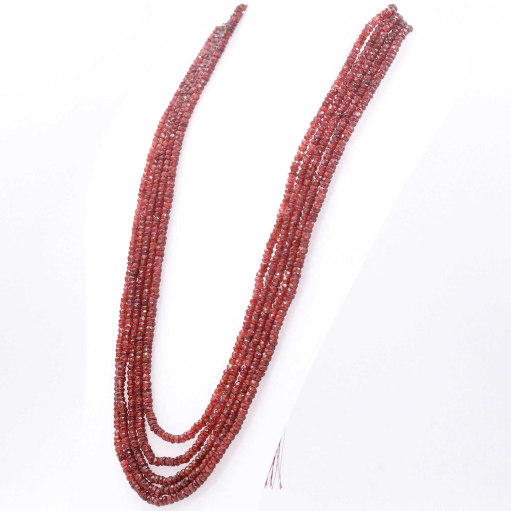 Natural Red Garnet Jewelry - Long & Layered Necklace