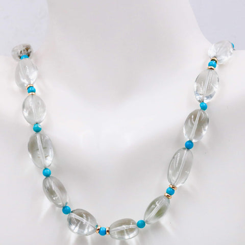 14 KY Natural Prasiolite Gemstone Necklace 