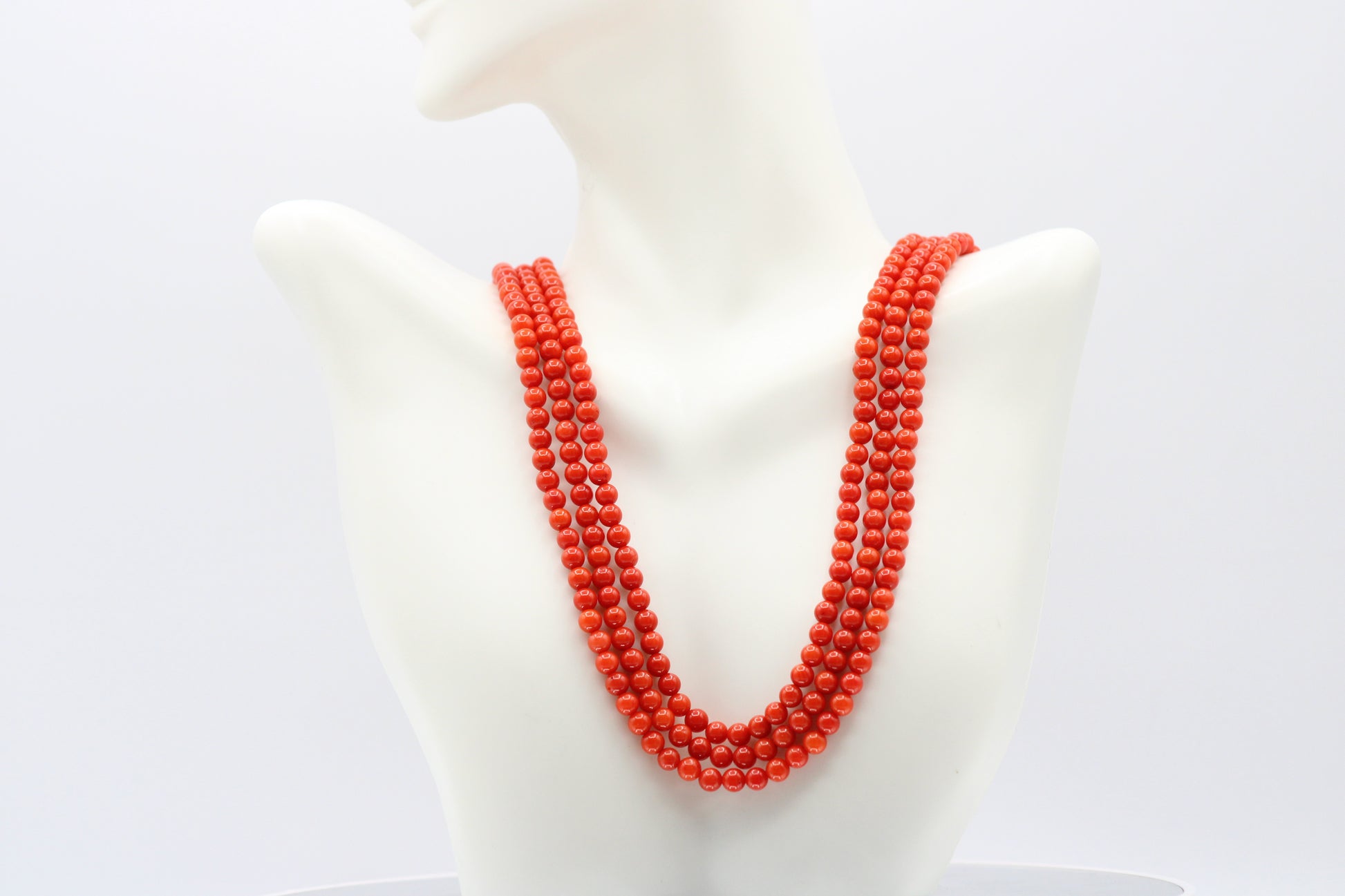 Taiwan Coral necklace Elegant Layered Design - 3 Strands