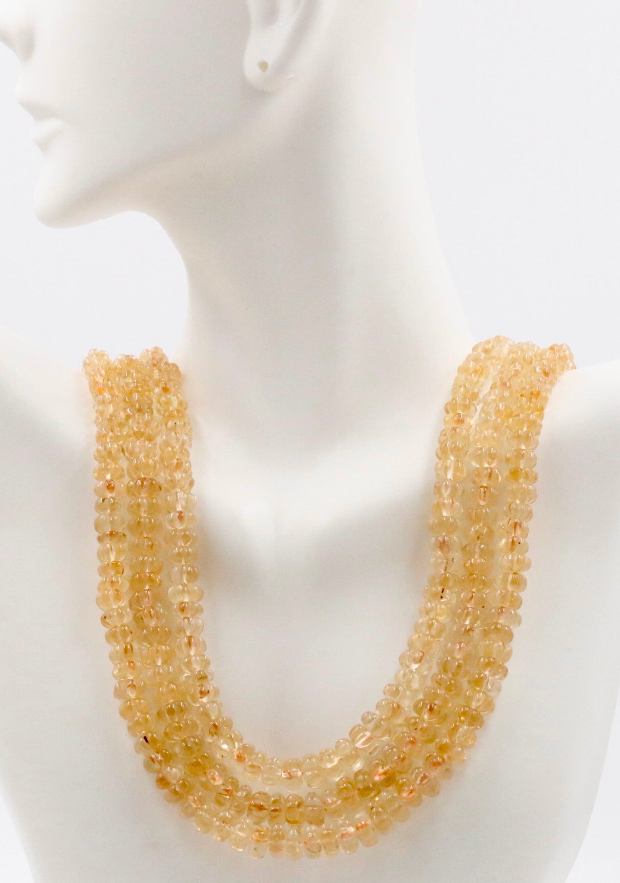 Citrine sarafa necklace with vibrant yellow beads, perfect for elegant looks
