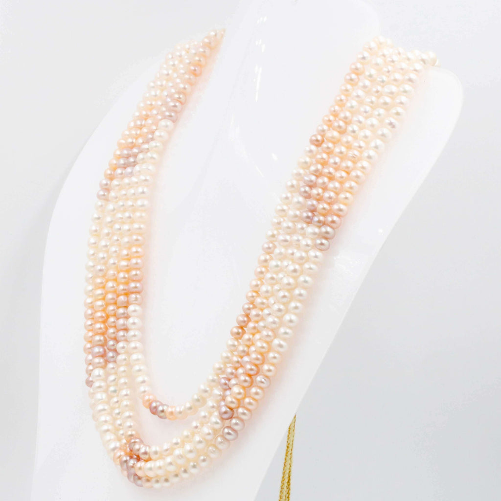 Layered Fresh Water Pearl Necklace in Indian Jewelry