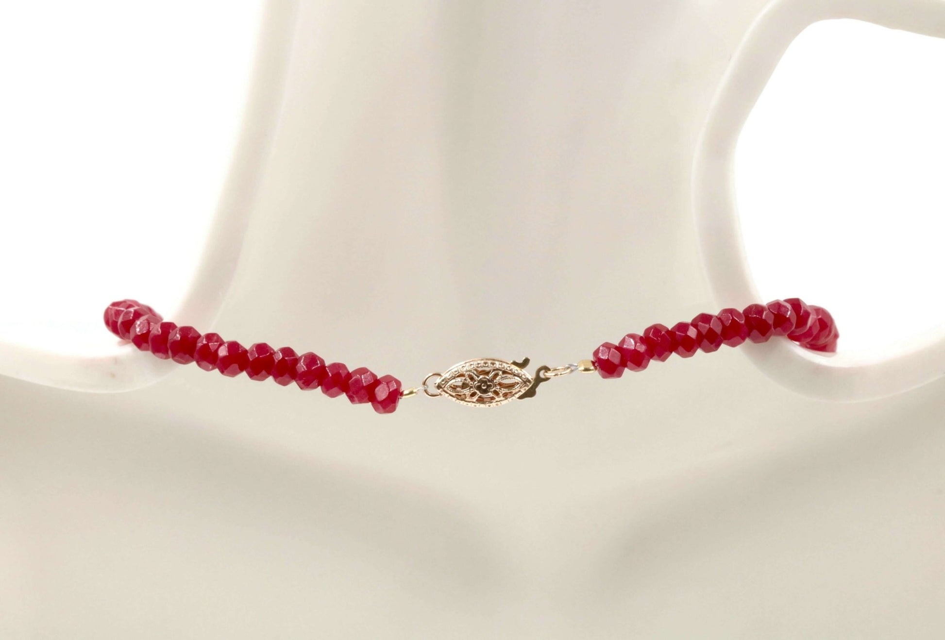 14KY & 925 Natural Red Quartz Necklace - Taj Mahal Gems