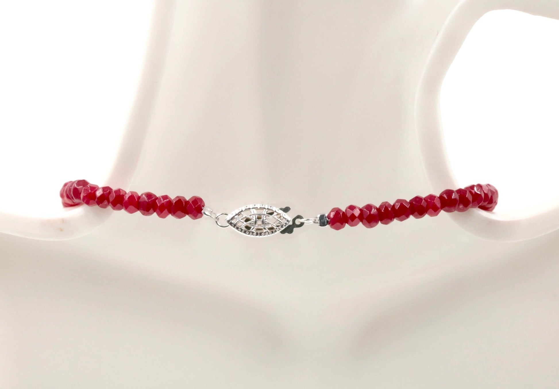 14KY & 925 Natural Red Quartz Necklace - Taj Mahal Gems