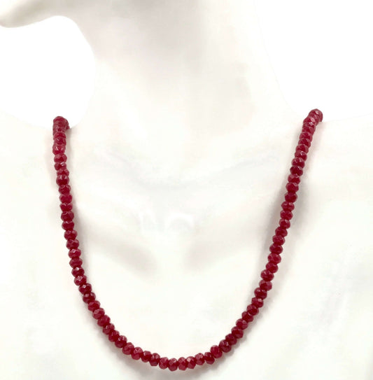 14KY & 925 Natural Red Quartz Necklace - Taj Mahal Gems