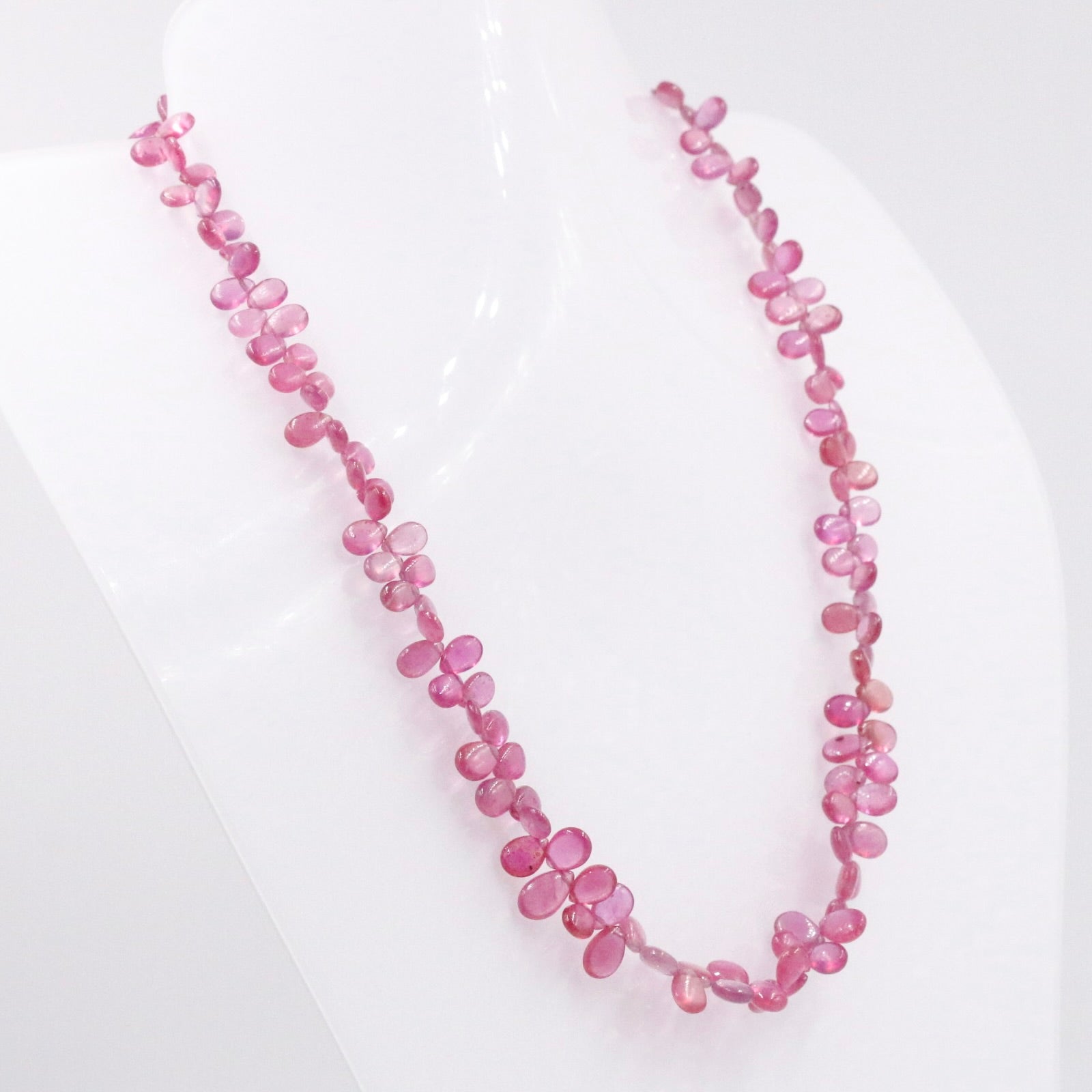 14KY Pink Sapphire Drop Necklace - Taj Mahal Gems