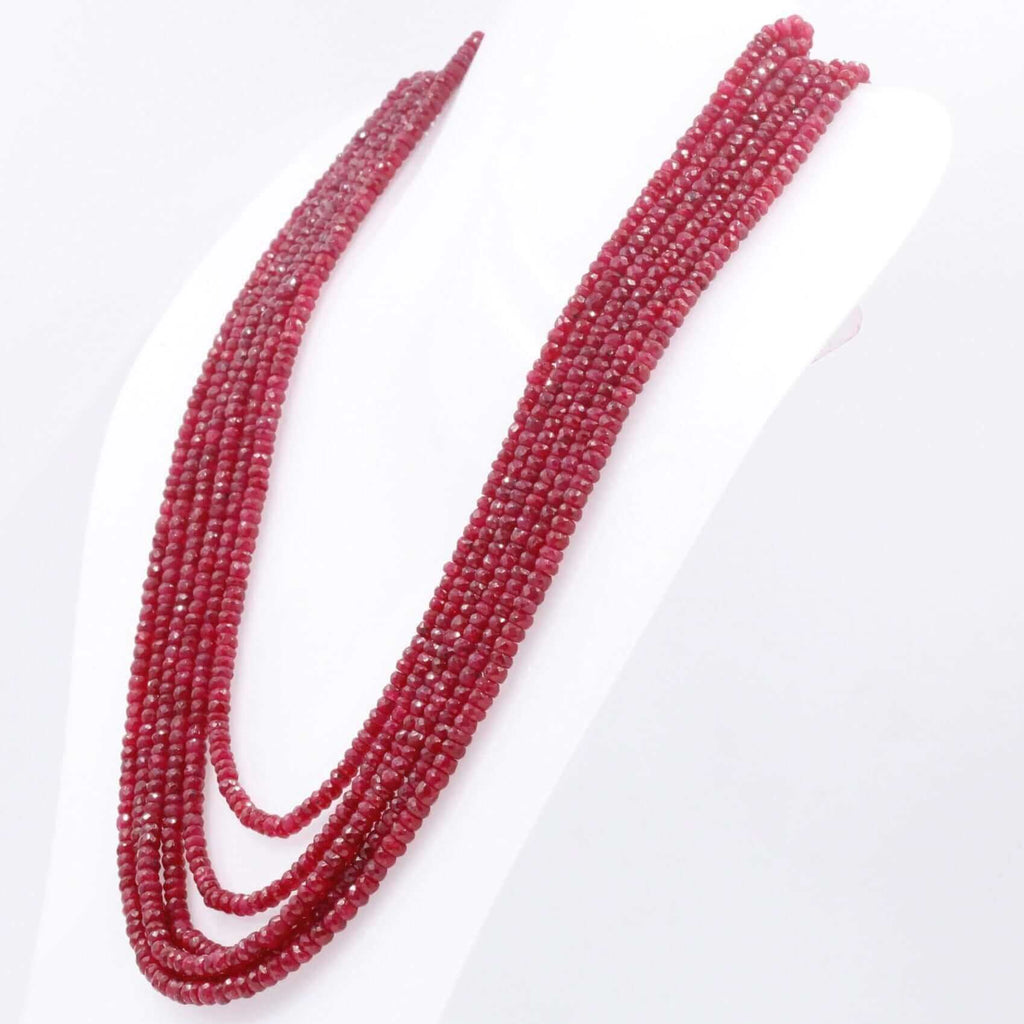 Indian Necklace: Elegant Ruby Beaded Design