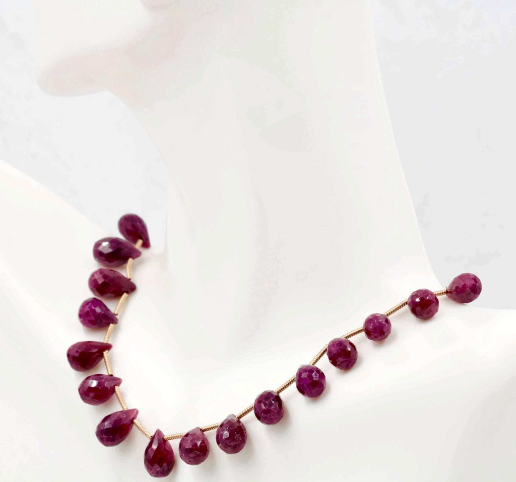 DIY Jewelry Necklace with Natural Ruby Briolette 