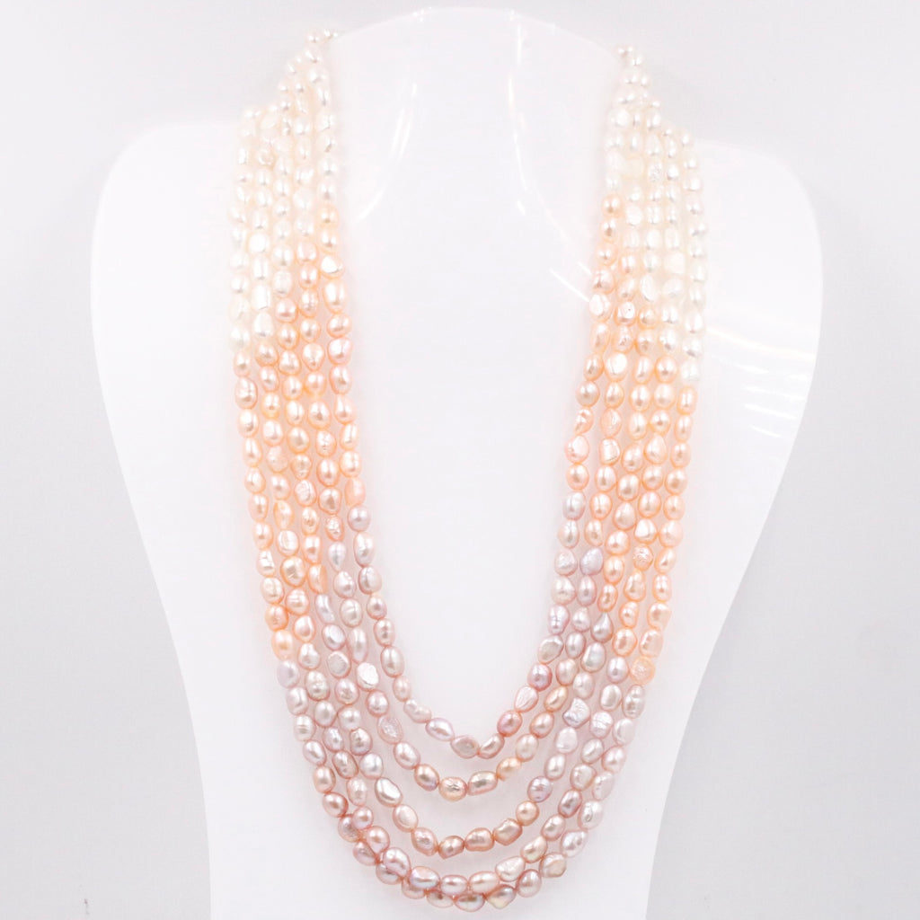 Layered cultured pearl necklace with elegant shaded pearls