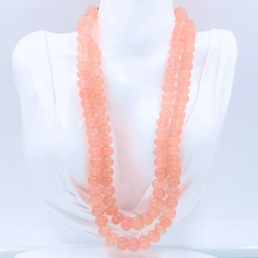 Layered Pink Quartzite Necklace: Stunning Hues