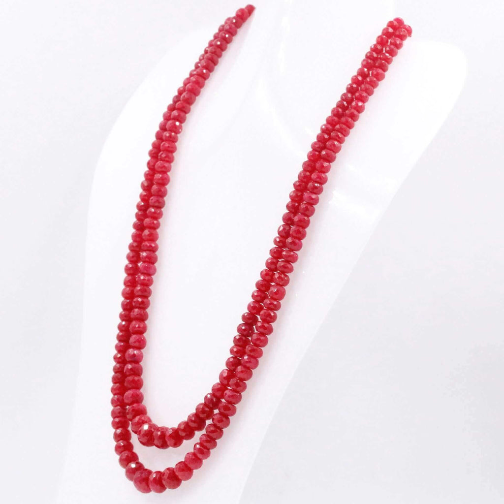Faceted Ruby Jewelry: Long & Layered Necklace