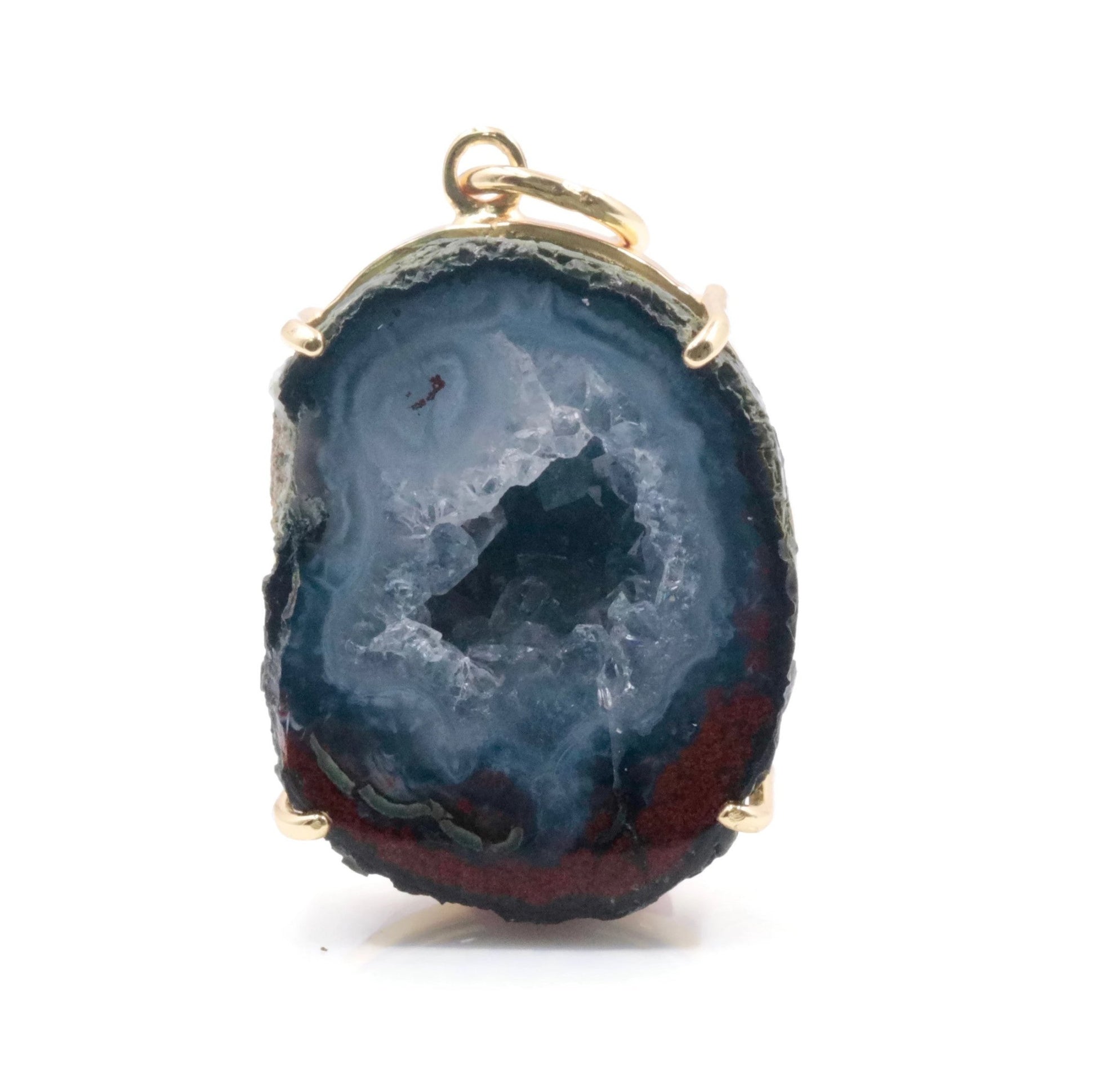 18K Gold Plated Agate Bead Pendant - Taj Mahal Gems