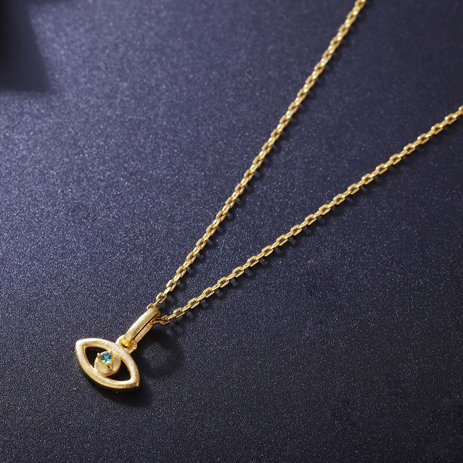 18K Gold Plated Evil Eye Necklace with Natural Alexandrite Charms - Taj Mahal Gems