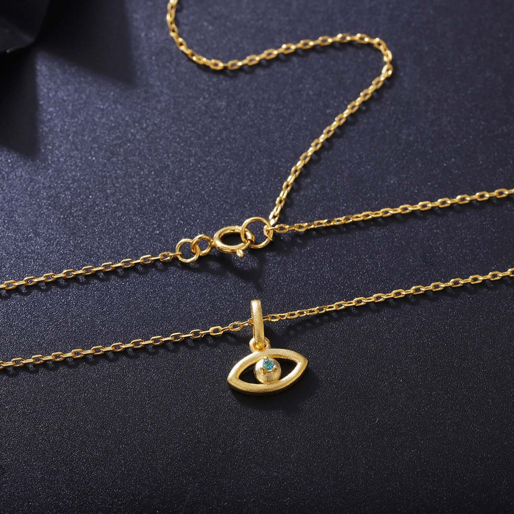 Gold Plated Evil Eye pendant Necklace