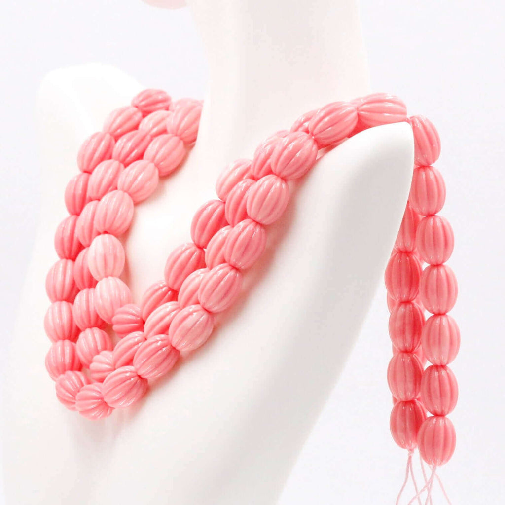 Pink Resin Coral Beads: Handcrafted Charm