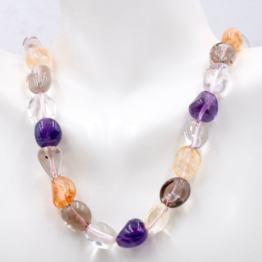 14K Multi-Colored Quartz Necklace
