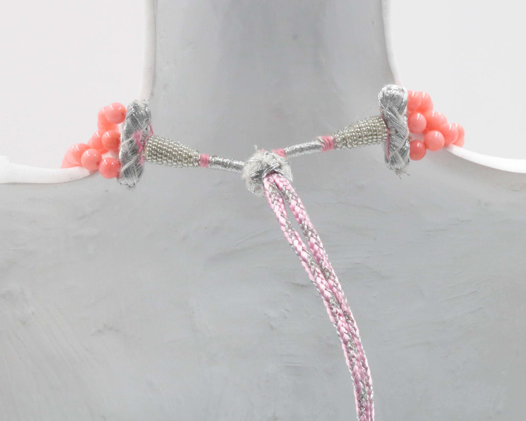 Natural Pink Coral Necklace: Indian Sarafa Design
