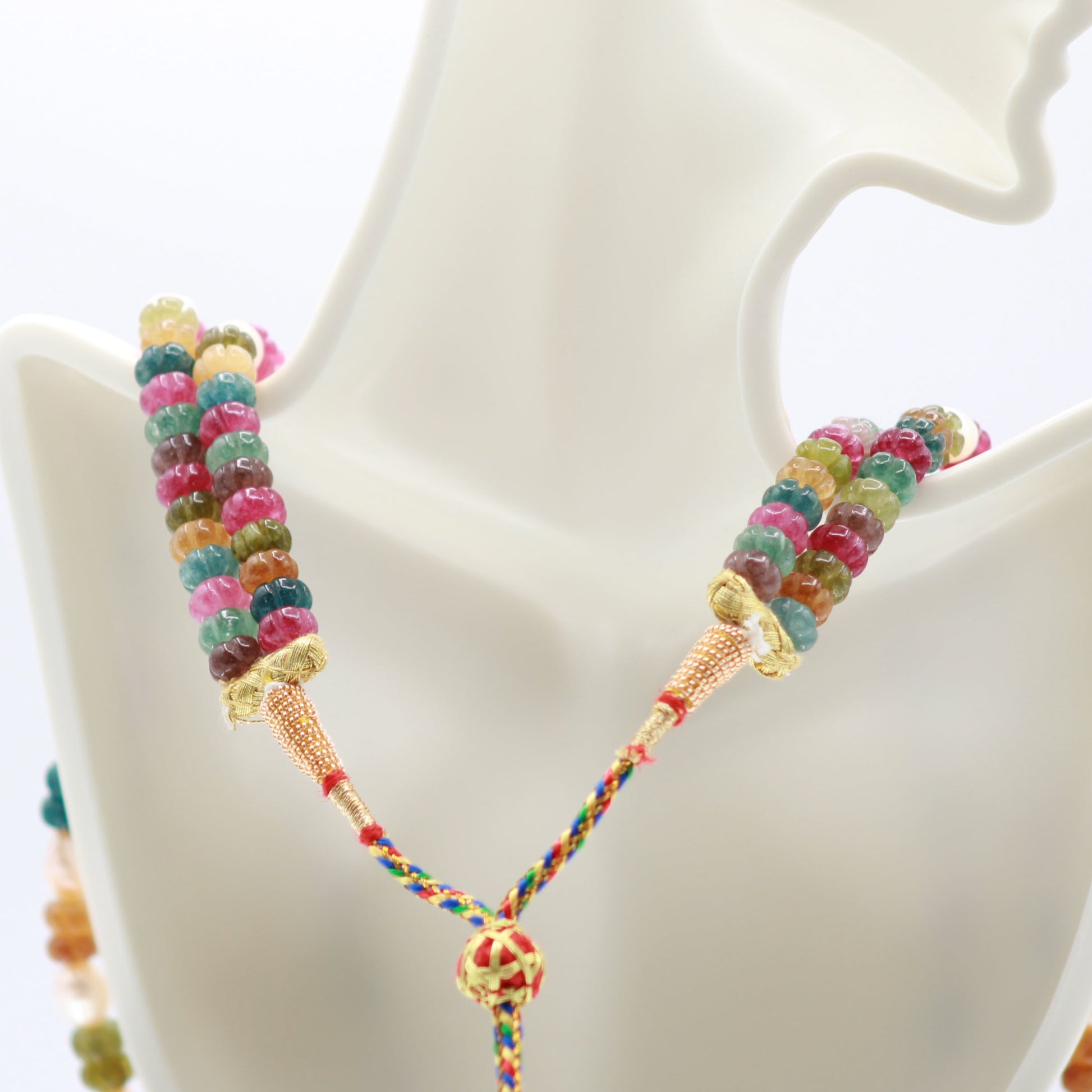 Multi Color Pumpkin Jade Necklace - Taj Mahal Gems