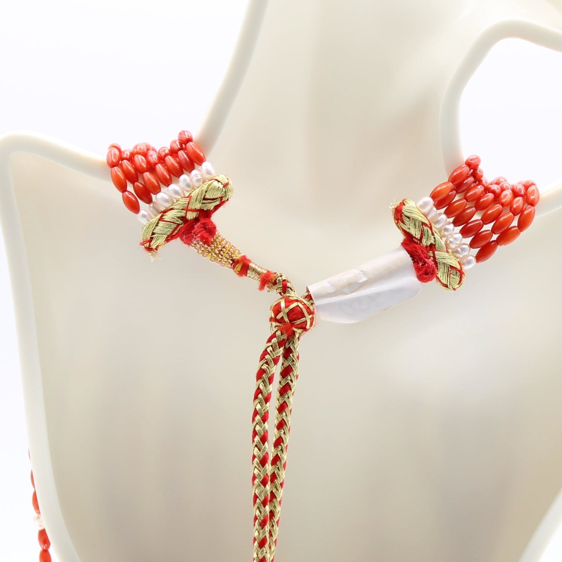 Taiwan Coral with Fresh Water Pearl - Taj Mahal Gems