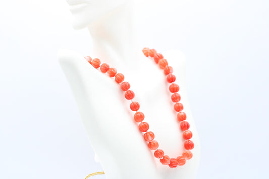 Orange Coral Pumpkin Beads Necklace