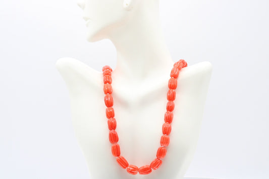 Taiwan Coral Pumpkin Necklace – Natural Red Coral Statement Jewelry
