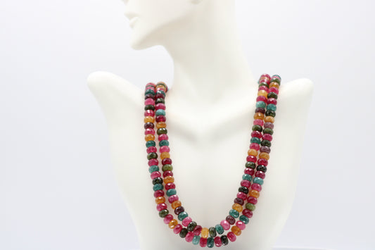 Multi-Color Jade Faceted Necklace showcasing vibrant gemstones in a stunning design.