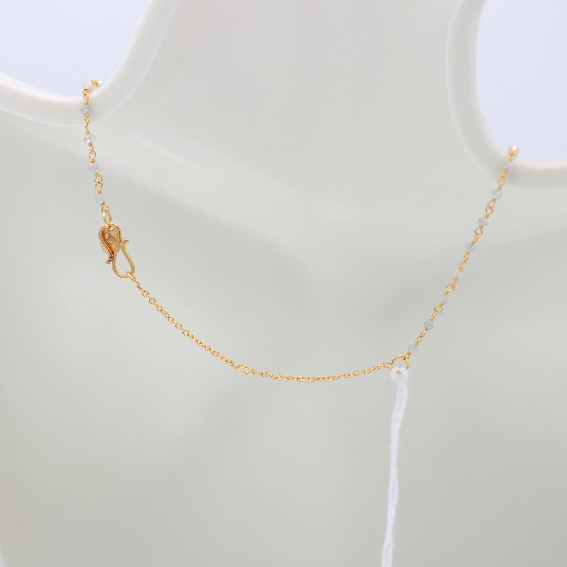 22K Gold with Black Diamond Necklace - Taj Mahal Gems