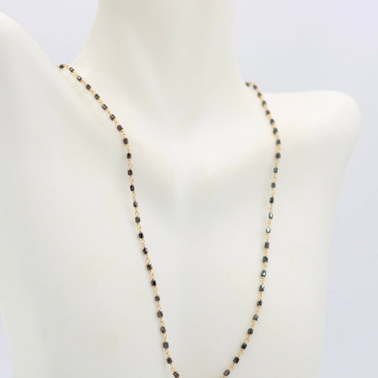 22K Gold with Black Diamond Necklace - Taj Mahal Gems