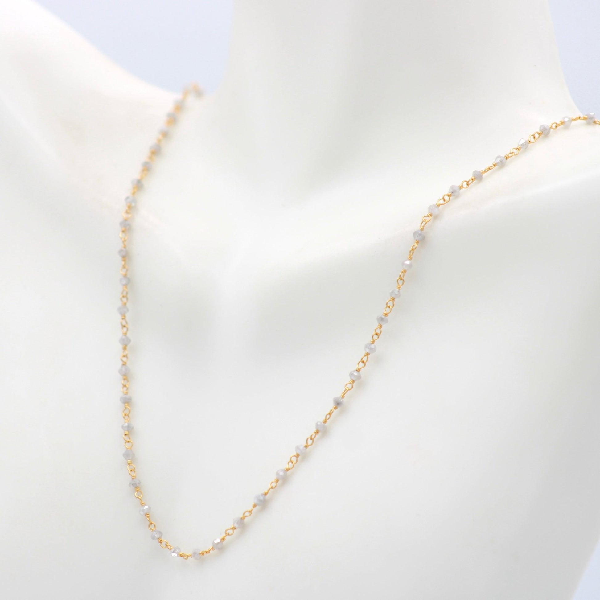22K Gold with Black Diamond Necklace - Taj Mahal Gems
