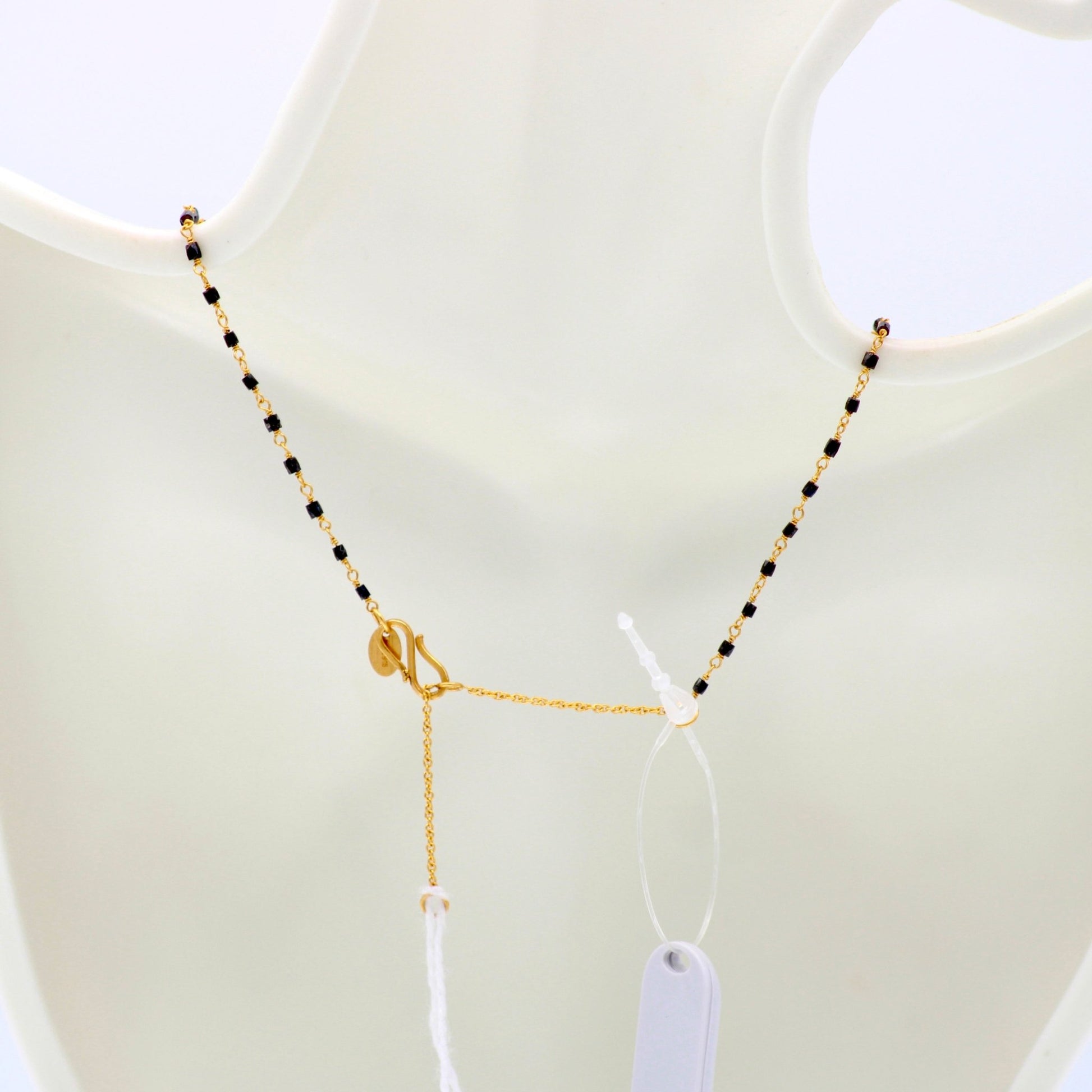 22K Gold with Black Diamond Necklace - Taj Mahal Gems