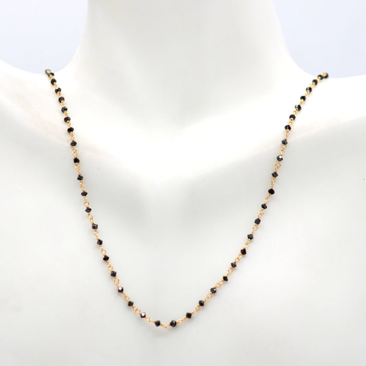 22K Gold with Black Diamond Necklace - Taj Mahal Gems