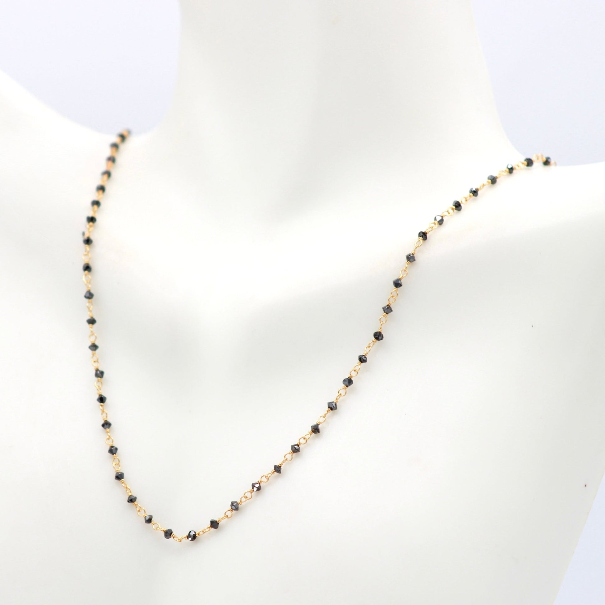 22K Gold with Black Diamond Necklace - Taj Mahal Gems